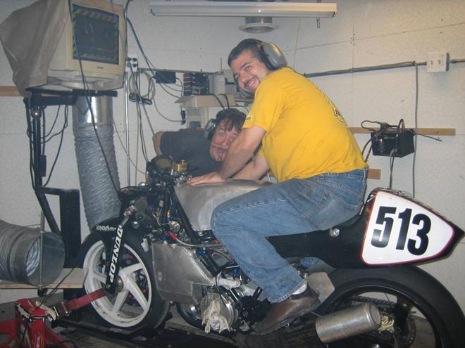 Testing in Peter Hunstein's dyno room.  Nice.